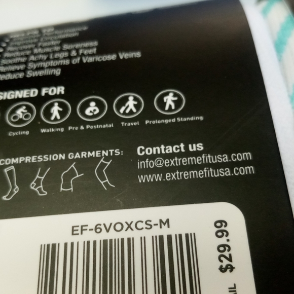 2 pr Extreme fit ultra v striped graduated compression socks. knee high. Sz s/m - Picture 4 of 4